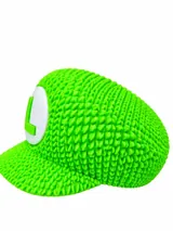 View image 2 — Knitted Green Cap Figure, Luigi Style